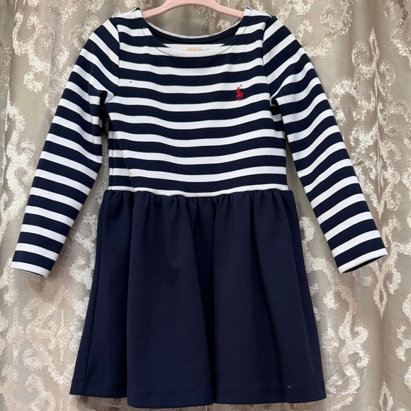 Polo Ralph Lauren Other - Polo Ralph Lauren Striped Navy and White Kids Dress Size 3
